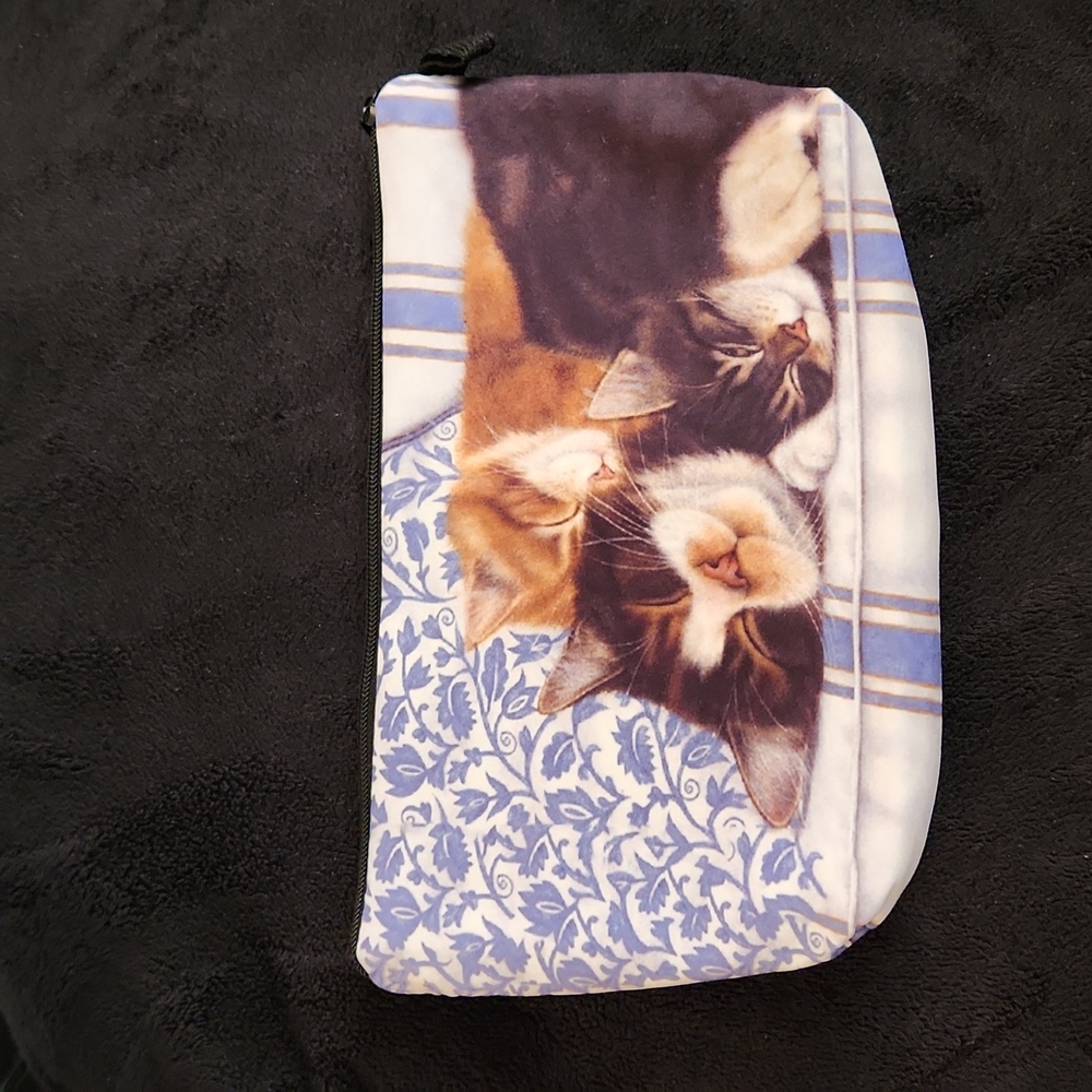 NEW- Cosmetic Bag, Storage Bag- Cats sleeping